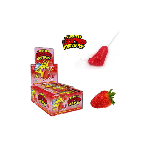 SUCETTE PIED SODA FRAISE X40 ( 0,40 )