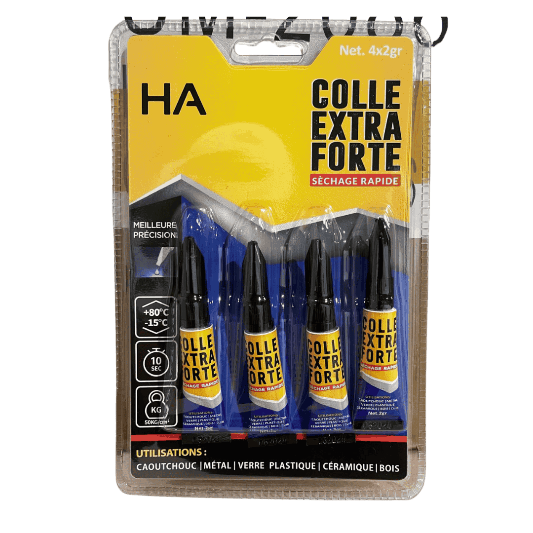 Blister de Colle Extra Forte HA - Lot de 4 Tubes de 2g