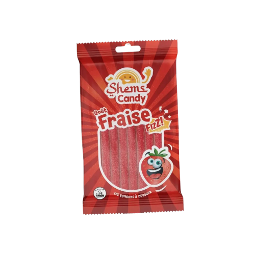 Tubes Goût FRAISE Fizz 100gr - SHEMS CANDY