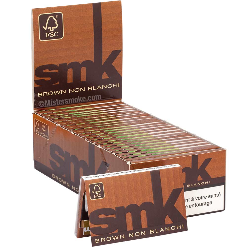 SMK Brown Non Blanchi - Feuilles à Rouler Naturelles - Cahier de 25 unités