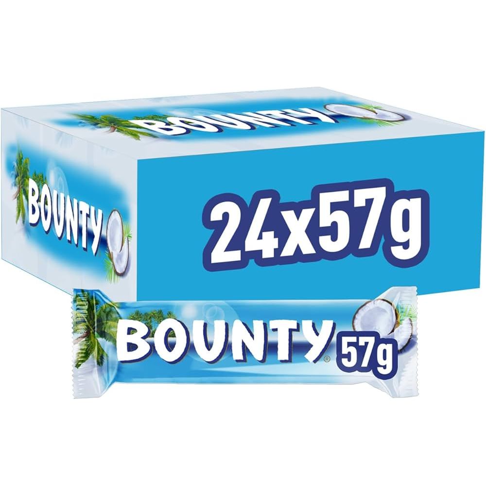 Bounty - Boîte de 24 Barres Chocolat Coco 57g