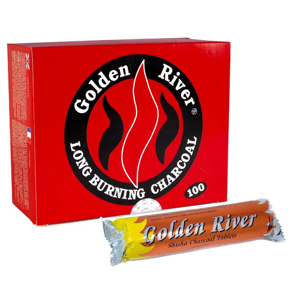 Charbon pour Chicha Golden River - Longue Durée - 10 Rouleaux