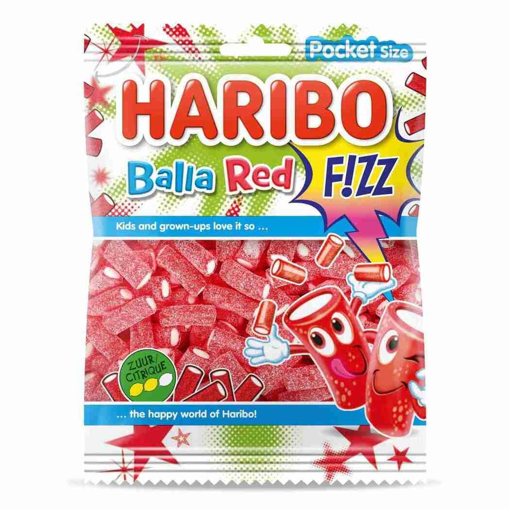 Haribo Balla Red F!zz - Bonbons Acidulés - Sachet 70g