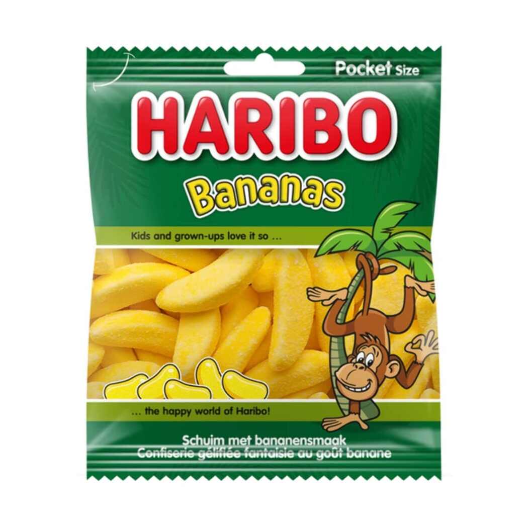 Haribo Bananas - Bonbons Goût Banane - Sachet 70g