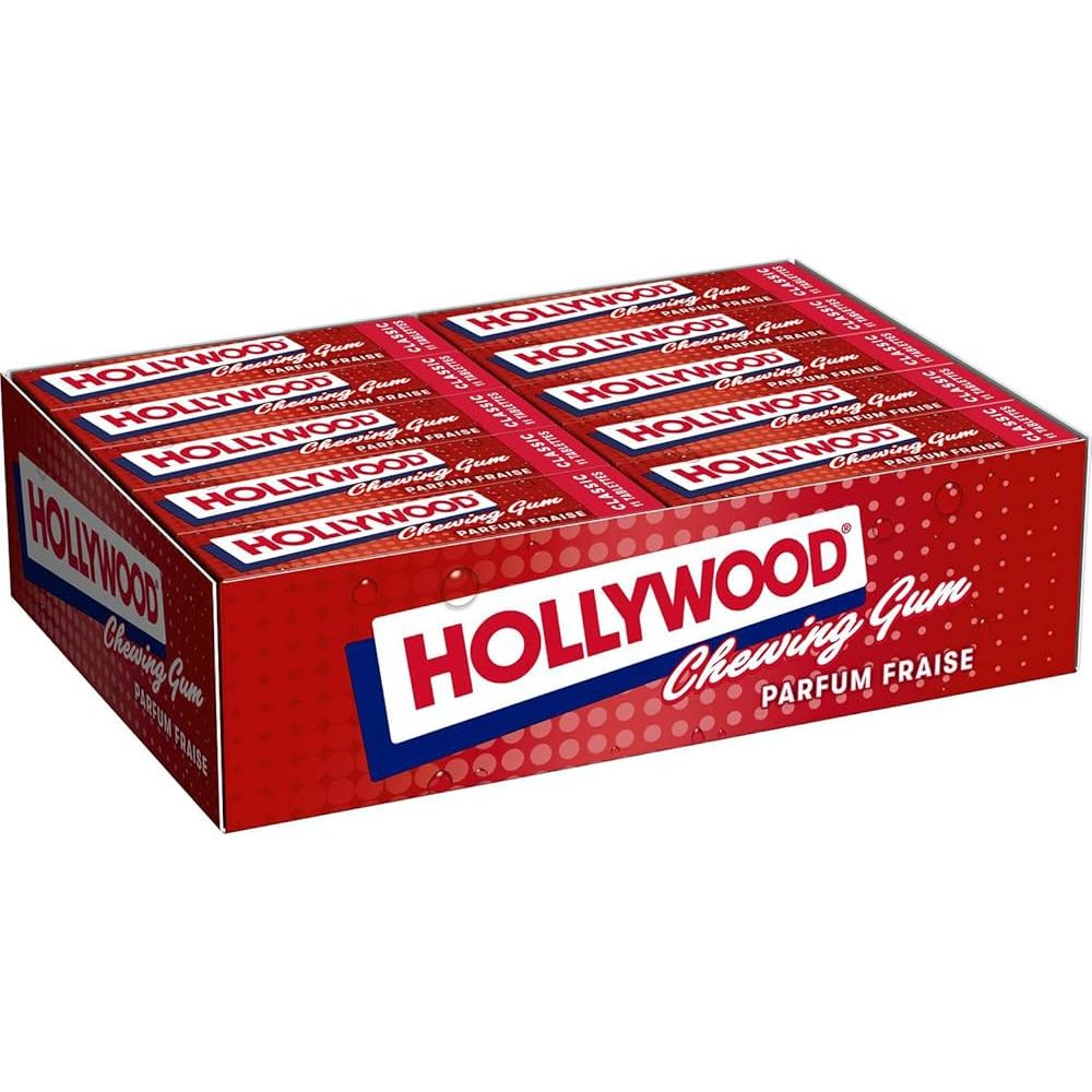 Hollywood Chewing Gum Fraise - Boîte de 20 Tablettes