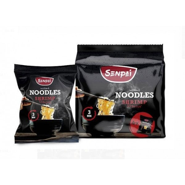 Senpai Noodles Instantanées Saveur Crevette - Pack 4 x 60g