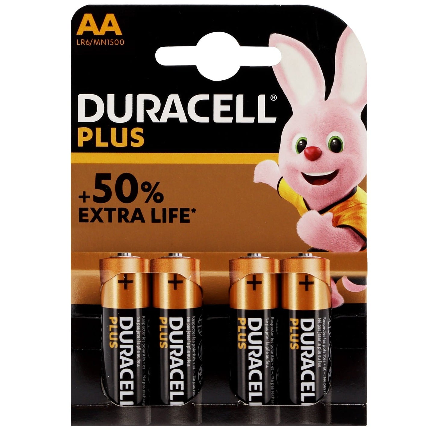 Duracell Plus Power AA LR06 - Pack de 4 Piles Alcalines