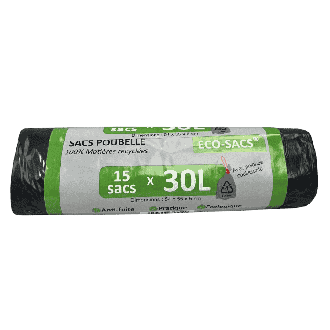 Sac Poubelle Liens Coulissants 30L - Lot de 15