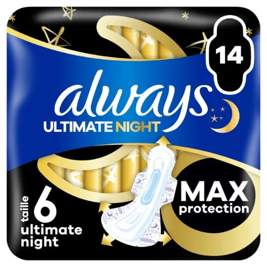 Serviettes Hygiéniques Always Ultimate Night - N°4 - Pack de 14