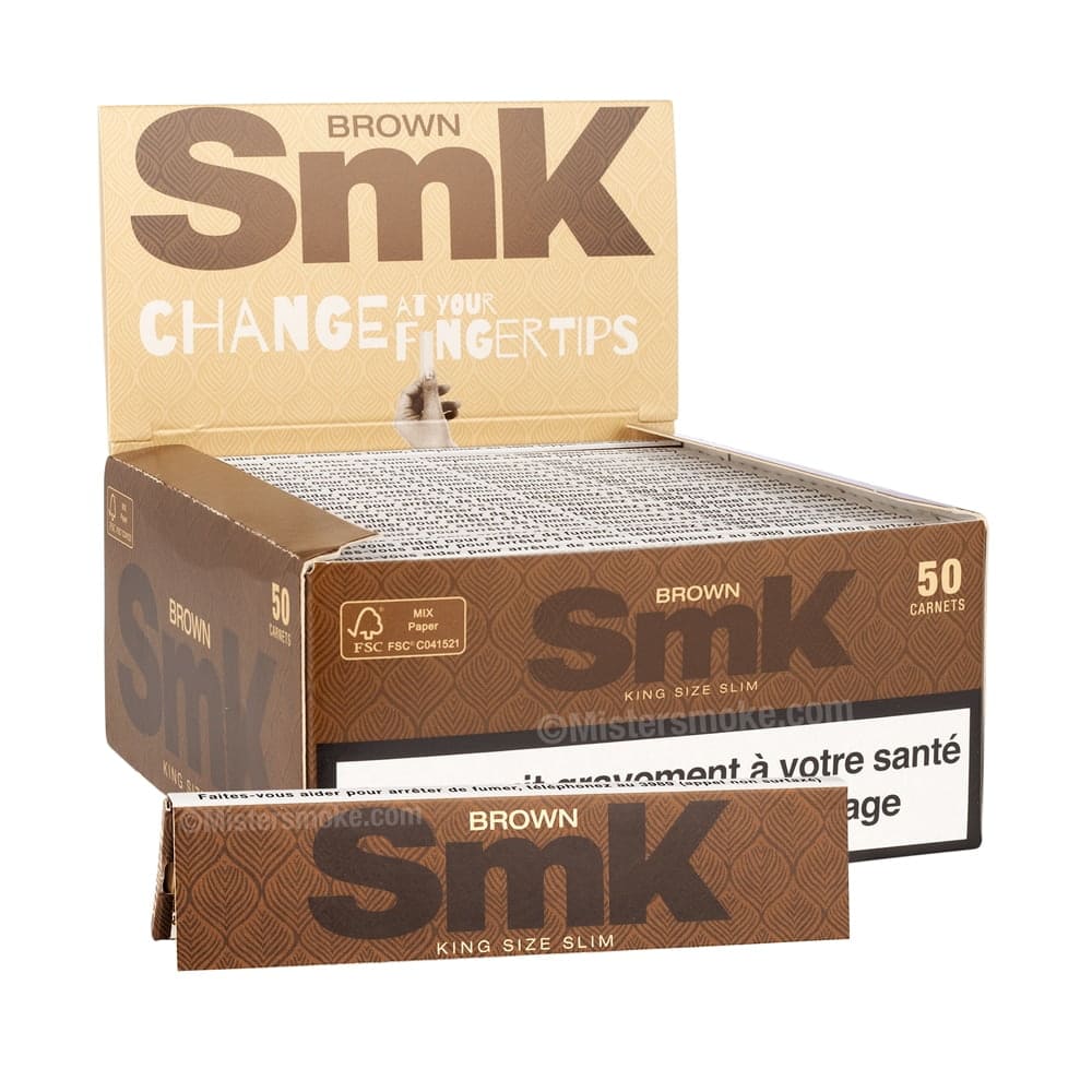 SMK Brown Slim Non Blanchies - Lot de 50 Carnets