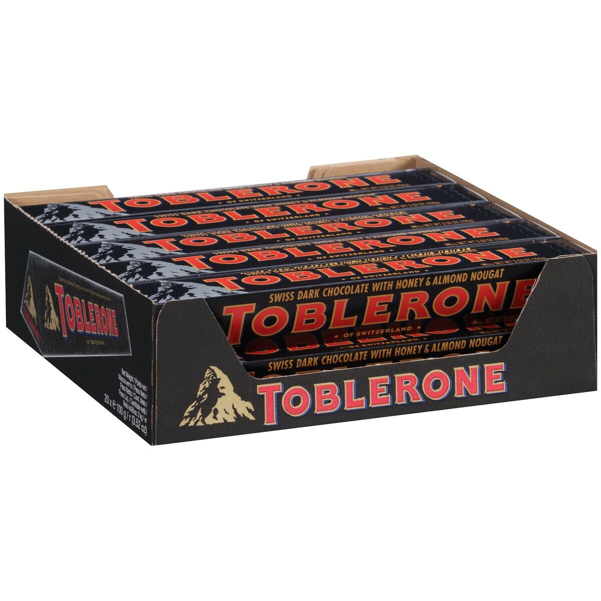 Toblerone Noir 100g - Boîte de 20 barres