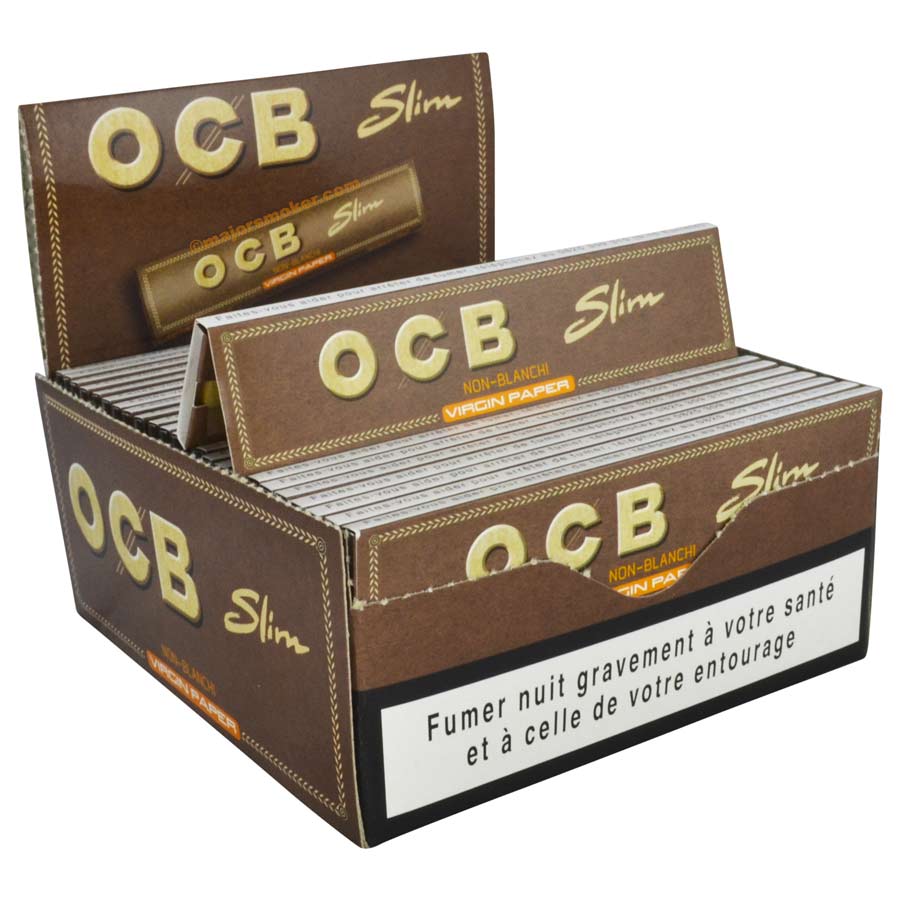 OCB Slim Brown - Boîte de 50 Carnets Non Blanchis